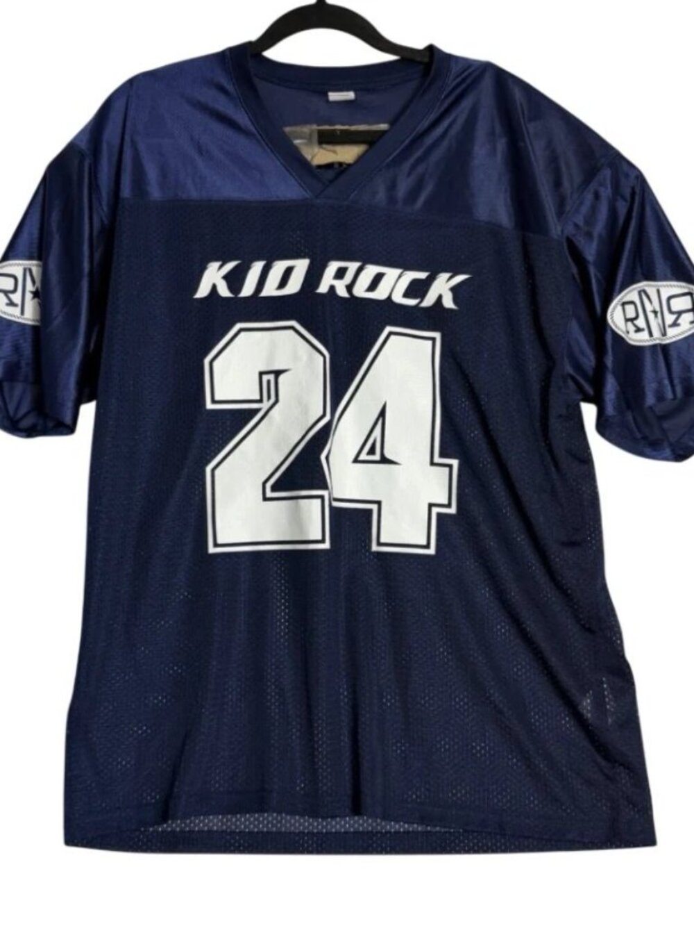 Kid Rock Cowboy 24 Tour Merch Band Navy Blue Jersey Shirt Mens Size Large